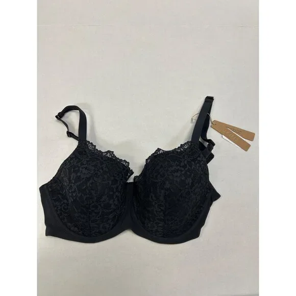 SKIMS Fits Everybody Lace Full Coverage Lightly Lined Bra Onyx Size 36DD NWT - Picture 3 of 6